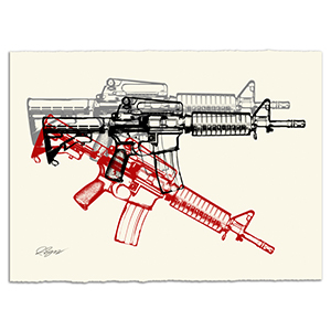 3 American Guns Revisited Print